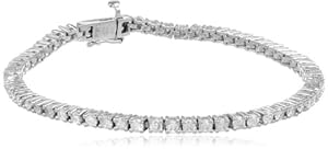 14k White Gold 4-Prong Diamond Tennis Bracelet (3 cttw, H-I Color, I1-I2 Clarity), 8''