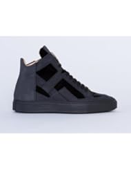 MM6 Maison Martin Margiela Combo Sneaker in Black Leather Black Velvet Size 10.0 M US Womens