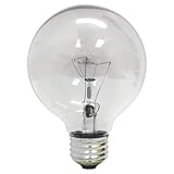 GE 12983-6 25 Watt Globe G25 Light Bulb, Crystal Clear, 6-Pack