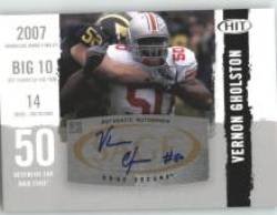 2008 Sage HIT Autographs SILVER #A50 Vernon Gholston - New York Jets (RC - Rookie Card Insert - Autographed Card)(Football Cards)