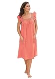 Only Necessities Plus Size Cotton crochet-trim lounger