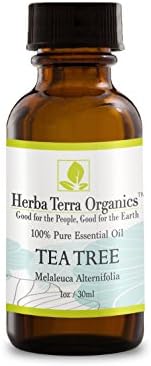 Tea Tree Essential Oil- 1oz -100% Pure &amp; Natural, Pharmaceutical Grade Melaleuca, Imported from Australia, Best Quality-Herba Terra Organics-best for treating Acne, Allergies, Sinusitis, Lice, Dandruff, Nail Fungus Fighter,Burns, Colds &amp; Flu, Infected Wounds, Antiviral, Antimicrobial, Immune System Booster,etc. ...
