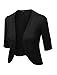 LE3NO Womens Soft Knit Short Sleeve Open Front Bolero Cardigan