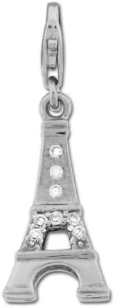 Authentic Biagi Sterling 3D CZ Eiffel Tower Clip On Traditional Charm