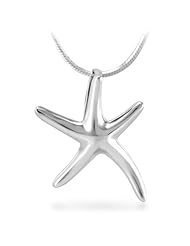 Chuvora 925 Sterling Silver Starfish Pendant with Necklace Chain 18