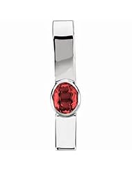 14K White Gold Oval Cut Mozambique Garnet Pendant -- LIFETIME WARRANTY