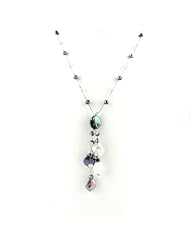 Black Tahiti Fresh Water Pearl Necklace (Black and White)