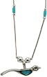 Sunwest Silver Zuni Fetish Bird Liquid Silver & Turquoise Bead Sterling Silver