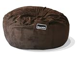 4' Microfiber Foam Bean Bag Chair Chocolate Brown like LoveSac