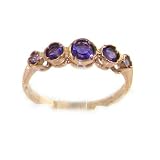 9K Rose Gold Ladies Amethyst Victorian Style Eternity Ring - Finger Sizes 5 to 8 Available