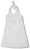 Classic Hibiscus Hawaiian Aloha Halter Dress in Wedding White - Small and Young Girl Size