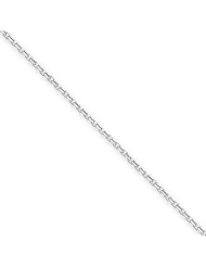 14k White Gold 24in .75mm D/C Round Open Link Cable Necklace Chain