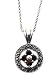 Sterling Silver Marcasite Genuine Garnet Flower Pendant