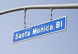 Wallmonkeys Peel and Stick Wall Decals - Santa Monica Blvd Street Sign - Removable Graphic