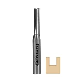 Click here to buy 11-047, 1 4 Shank Straight Router Bit, 3 16 Cutter Diam., 3 4 Cutter Height by infinity Tools.
