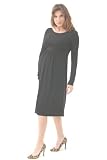 The Olian Shirred Empire Black Rayon Knit Dress
