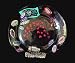 Casino Cards & Chips Design - Hand Painted - Glass Dinner/Display Plate - 10