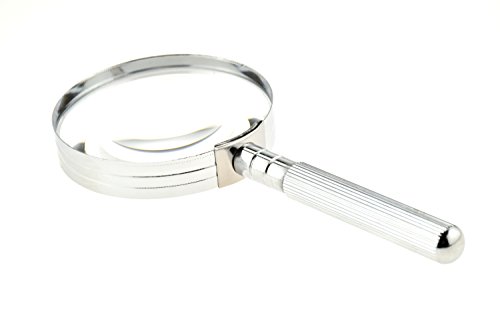 SE MM2025Â 3X Chrome-PlatedÂ Handheld Magnifier, Chrome Plated