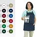 San Jamar 602BAFH Poly Cotton "Front of the House" Professional Bib Apron with 3 Compartment Front Pocket, 25" Length x 28" Width, Black