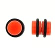 No Piercing Required - High Quality Orange Acrylic Fake Plugs - Imitation 2G with Rubber Bands - Very Strong Magnets - Sold as a Pair