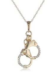 14k Gold Diamond Handcuffs Pendant (3/8 cttw, I-J Color, I2-I3 Clarity)
