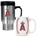 Los Angeles Angels MLB Stainless Steel Travel Mug & Gameball Ceramic Mug Set - Primary Logo