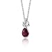 Royal Grace: Sterling Silver Rhodium Finish Pear Shape Checkerboard Cut Ruby Pendant with 18 inch Silver Necklace image 3