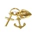 Faith Hope Charity Charm 14k Gold 9mm