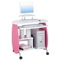 Kid's Pink Compact Computer Desk
