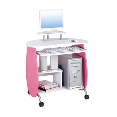 Kid's Pink Compact Computer Desk