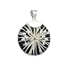 Round Shell Silver Leaf Overlay Necklace with 16 Sterling Silver Snake Chain