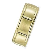 Yellow Gold Wedding Band Ring 14 Karat Gold with Satin Brushed Finish, Comfort Fit Style SV53-106Y6 by Wedding Rings by Oromi