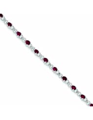 Genuine .925 Sterling Silver African Ruby And Diamond Bracelet 4.6 Grams . 100% Satisfaction Guaranteed.