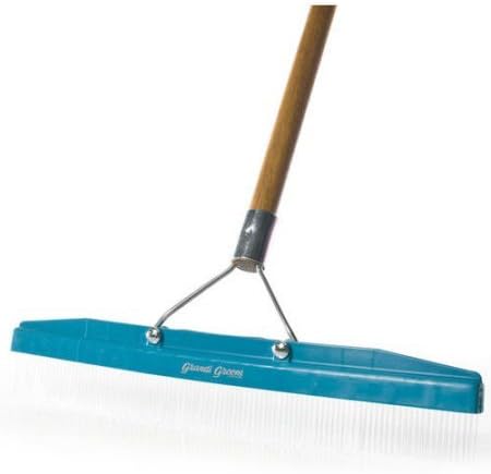 EasyTurf Synthetic Turf Rake Grandi Rake, Blue, 50 Percent Plastic/50 Percent Wood | Long-Handled Artificial Grass Groomer