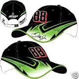  : Dale Earnhardt Jr #88 AMP Energy Flames Flash Lightning Bolts Green, White and Black Chase Authentics Hat Cap