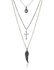 Steve Madden Feather 3 Row Necklace, 22"