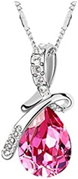 VOUCHERS Necklace Chain Pendant Waterdrop Fantastic Swarovski Crystal Jewelry Party Dress Accessories Beautiful Gift for Daughter Girlfriend Wife & Mom Amazing Christmas Anniversary Holiday Gift - Rose Pink