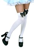 White Thigh High Stocking w/ Black Bow 31fR3L489lL. SL160 White Thigh High Stocking w/ Black Bow