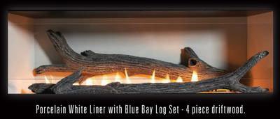 Blue Bay Ceramic Fiber 4-piece Linear Fireplace Log Set