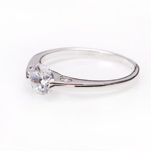  FASHION PLAZA Femme PlaqušŠ Or Blanc Cristal Bague de fian?ailles R61 Taille 58