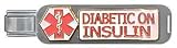 Clearly Charming Diabetic on Insulin Large Life Links Medical Alert Attachment Italian Charm Bracelet Link