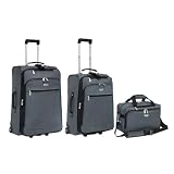 Gray Traveler's Club Santa Monica Feather-Lite 3 Piece Luggage Set