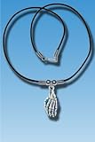 Gothic Skeleton Hand & Marble Pendant - 6 pk