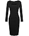 OUGES Womens Long Sleeve Unique Key-Hole Bodycon Dress
