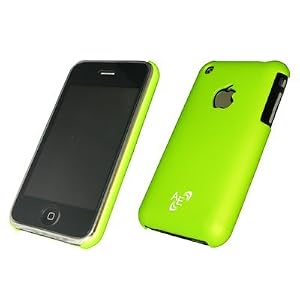 Premium Custom Apple iPhone 3G, 3Gs Stealth Cover Polycarbonate Shell Hard Case, Lime Green