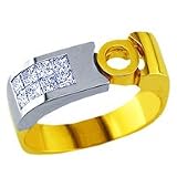 Image of 0.40 Carat G/VS2 Princess Certified Diamond Designer Ring in 18ct Solid Yellow/White Gold