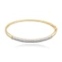 18k Yellow Gold Plated Sterling Silver Genuine Diamond Accent Hinged Bangle Bracelet, 7.25"