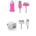 NEWEST!!! - PINK Micro Auto Car Charger with Charge Sync Cable for (Verizon Sprint ATT) iPhone 4S 4 + Apple A1265 USB Power Adapter (OEM) Charger Cube for Apple iPhone 4S , iPod, iTouch 3GS 4 in ECO FRIENDLY PACKAGE