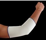 Compression Support Elbow Brace; 4-Way Stretch Elastic. White & Blue