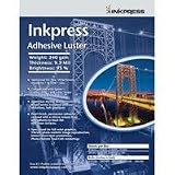 Inkpress Adhesive Luster Inkjet Paper, 240 gsm Weight, 95% Brightness, 9.5 mil Thickness, 17 x 22 inch, 20 Sheets